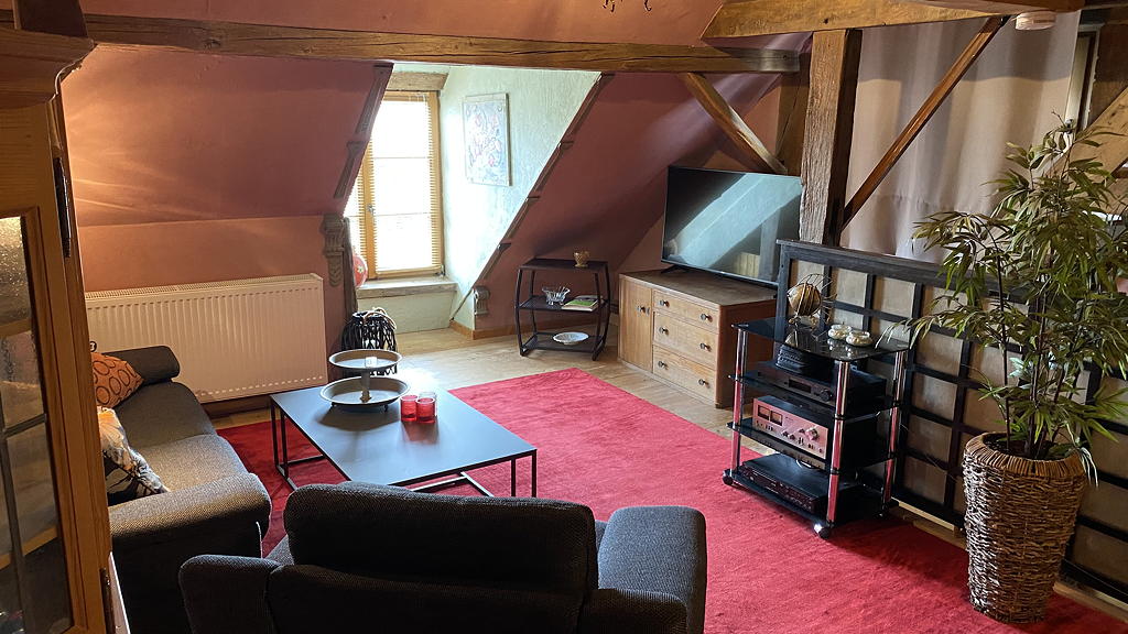 Kunstscheune Mosel Ferienwohnung Wohnbereich